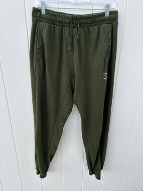 Gymshark Men's M Green Sweatpants Drawstring Elastic Waist Pockets Tapered